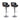 Set Of Two black leather bar stools