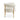 Side Profile Of Mallory Ivory Linen Accent Chair with Brushed Gold Frame