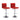 Set Of Two red bar stools with chrome bases