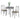 3-Piece Bistro Dining Set with Espresso Round Table - Metal Chairs