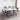Dining room set with a white extendable  dining table and gray chairs