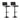 Set Of Two black bar stools with black seats 