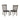 Two wooden chairs with slatted backrests and black PU seats