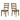 Walnut Dining Chairs - 40"H Ladder Back Beige Fabric - Set of 2