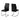 Black Leather Look Dining Chair - U-Shaped Chrome Legs - 2pcs