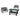 Set of three black glass coffee tables