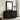 Black dresser with gold accents and a mirror