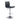 Black leather bar stool with chrome base 