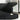 Black ribbed sofa bed folded down, storage option
