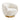 Boucle Fabric Accent Chair With Ivory Upholstery & Customizable Gold Base For Living Room