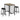 Counter Height Dining Room Set For 2 - Taupe Top & Black Metal Frame