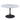 Round table with marble top and black base on a white background