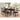 Dining room set with a espresso wood table and PU chairs