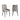 gray fabric upholstered dining chairs with black metal  legs 