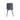 Back of grey dining chair with black legs 