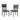 Grey wooden chairs with black leather seats 