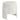 Kiraz Ivory Round Accent Ottoman with Boucle Upholstery & Wood Base