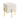 Kube Ivory Linen Ottoman with Polished Gold Legs - for living room
