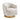 Liam Linen Fabric Accent Chair With  Gold Base & Custom Options, For Living Room