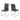 Modern Grey Leather-Look Dining Chairs – Chrome Metal Legs -Set of 2