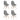 Four grey dining chairs with wooden legs