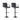 Set Of Two black bar stools with armrests 