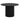 Black round table with ribbed cylindrical base on a white background