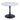 Round table with marble top and black base on a white background