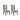 Two wooden dining chairs with gray cushioned seats and backrests 